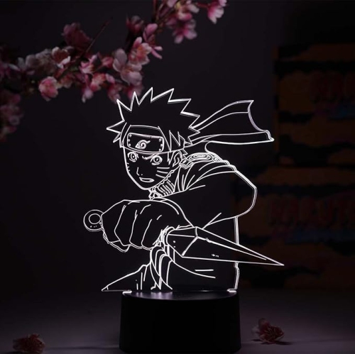 HTUTWOO  Naruto Uzumaki Kunai Naruto – Anime Night Light, 16 Color RGB Led – Gift for Otaku