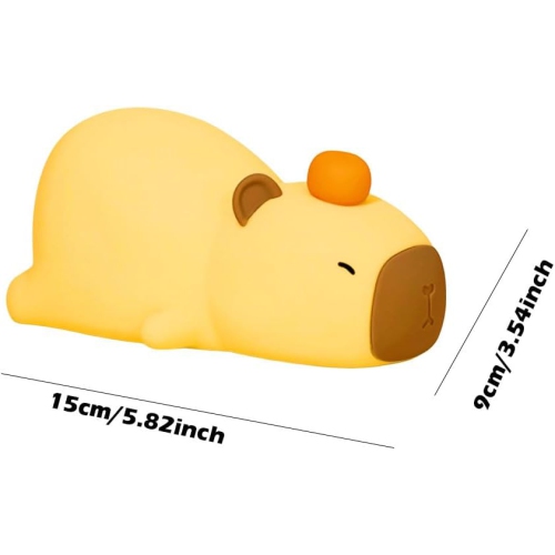 Night Light for Kids - 7 Color Changing BPA-Free Silicone Lamp with Touch Control, Eye Protection, Rechargeable Battery for Bedroom(Sleeping Capybara)
