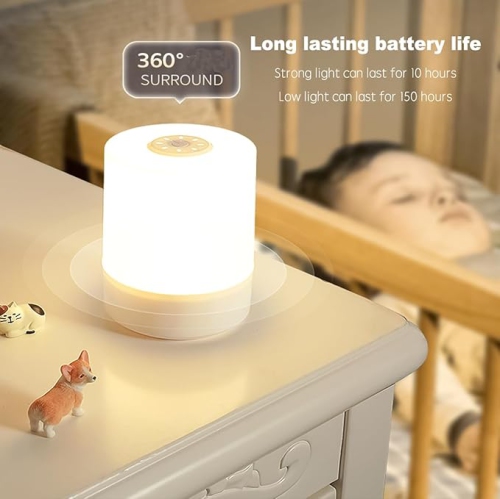 Touch Bedside Table Lamp,Changing Dimmable Table Lamp,Night Light for Kids,3 Colors LED Lamp with Warm White Lights,USB Rechargeable