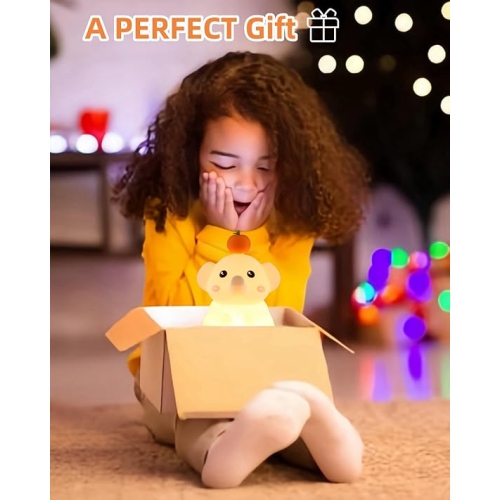 LED Elephant Night Light, Cute Squishy Elephant Lamp for Baby Nursery, Rechargeable Dimmable Kids Lamps for Bedrooms Boys Girls