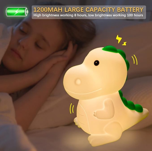 Night Light for Kids,Cute Silicone Nursery Bunny Lamp for Baby and Toddler,Animal NightLight for Bedroom,Kawaii Bedside Lamp for Kids Room