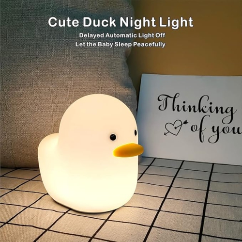 Kids Night Light, Cute Silicone Duck Nursery Lamp for Baby and Toddler,Animal Night Light,Squishy Night Light for Bedroom and Kids Room(Duck)