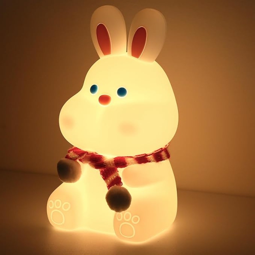 YOULIGHTS  Cute Night Light, Bunny Night Light for Kids, Baby Night Light w Touch Sensor, 1W, USB Rechargeable, Kawaii Room Decor for Kids