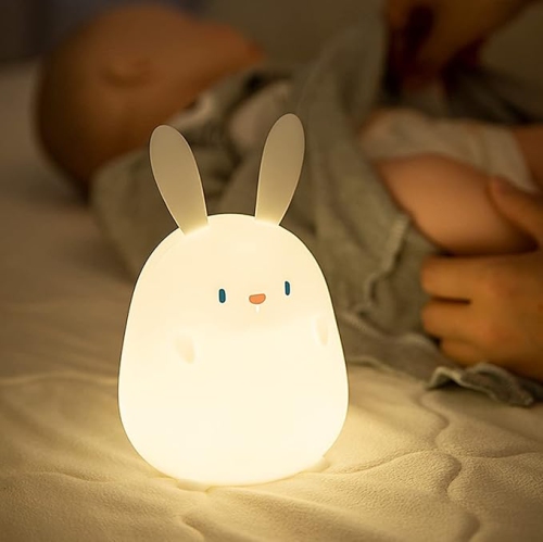 Night Light for Kids,Cute Silicone Nursery Bunny Lamp for Baby and Toddler,Animal NightLight for Bedroom,Kawaii Bedside Lamp for Kids Room