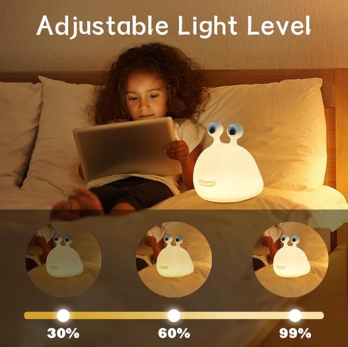 Night Light for Kids,Cute Silicone Nursery Slug Lamp for Baby and Toddler,Animal NightLight for Boys and Girls,Fun Squishy Night Lamp for Bedroom
