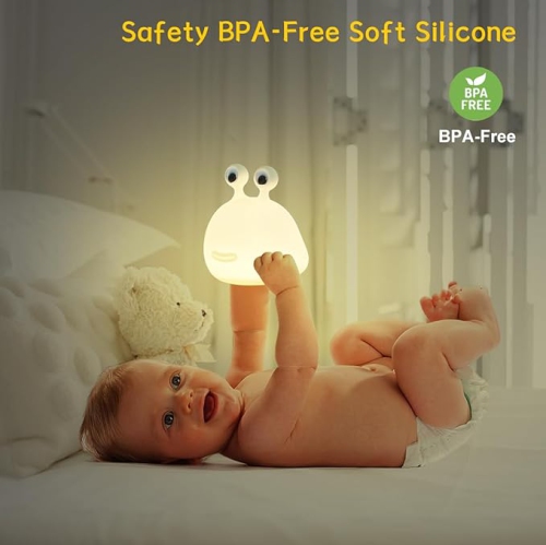 Night Light for Kids,Cute Silicone Nursery Slug Lamp for Baby and Toddler,Animal NightLight for Boys and Girls,Fun Squishy Night Lamp for Bedroom