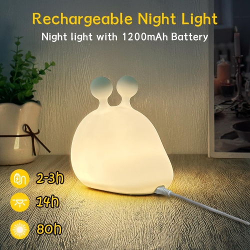 Night Light for Kids,Cute Silicone Nursery Slug Lamp for Baby and Toddler,Animal NightLight for Boys and Girls,Fun Squishy Night Lamp for Bedroom