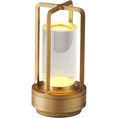 Cordless LED Touch Desk Lamp,2600mAh Battery Powered Crystal Lantern Lamp,3-Colour Dimmable Bedside Lamp for Restaurant Bedroom Bar(Black)