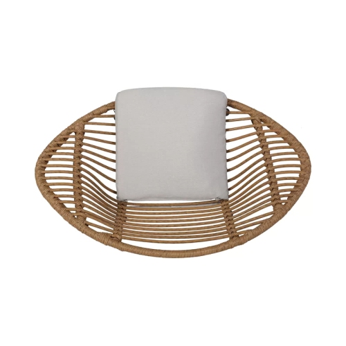 YOULIGHTS Outdoor Woven Faux Rattan Chair, Polyester patio Chair with Cushions, Light Brown and Beige Finish, for Porch, Backyard and Outdoors