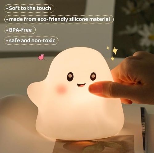 Veilleuse pour enfants – Cute lampe de chambre de bébé en silicone avec LED de qualité supérieure, lampe tactile à intensité réglable pour les yeux