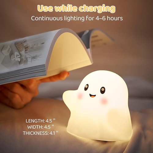 Veilleuse pour enfants – Cute lampe de chambre de bébé en silicone avec LED de qualité supérieure, lampe tactile à intensité réglable pour les yeux