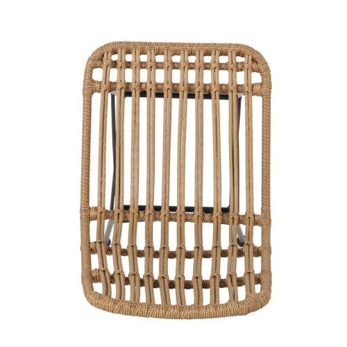 YOULIGHTS Outdoor Dining Side Chair, Patio Woven Rattan Chair, Polyester with Polyester Cushion, X-FRAME and Wrought Iron for Porch, Backyard and