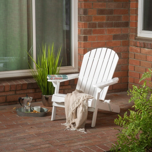 YOULIGHTS Folding ADIRONDACK CHAIR ,Acacia Wood Patio Chair with traditional slatted seating, Outdoor Chair Wood Texture, Lawn Chair for Porch,