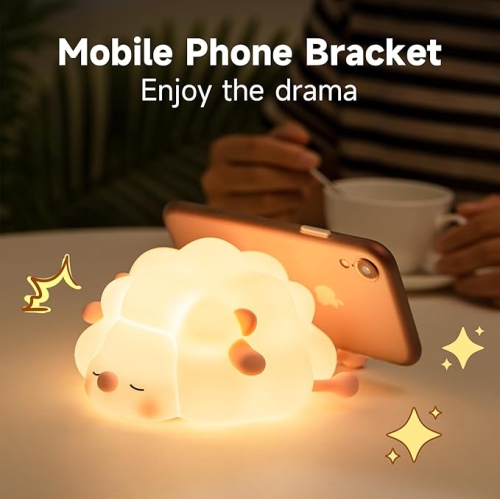 Rechargeable LED Night Light for Kids, 3-Level Dimmable Nursery Nightlight, Food Grade Squishy Lamp Bedside Touch Lamp for Breastfeeding,Pink