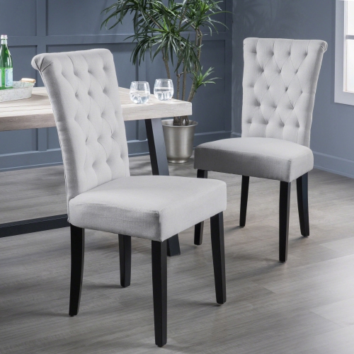 YOULIGHTS Upholstered Dining Chairs with Button-tufted Diamond Stitching and Flared Backs for Dining Rooms and Offices