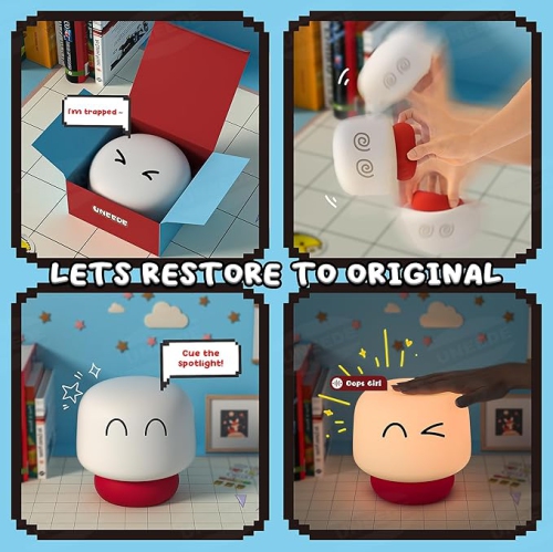 Mushroom Night Light for Kids with 13 Sound Effects Cute Mushroom Decor, Squishy Nursery Mushroom Lamp with Timer for Gift