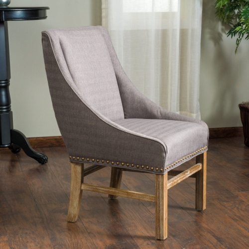 YOULIGHTS Upholstered Dining Chair, Contemporary Dining Chair with Plush Upholstery, Tapered Legs, Nailhead Trim and Beveled Arms for Dining Room