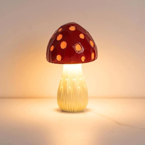 YOULIGHTS  Desk Lamp High-End Ambience Bar Coffee Shop Dining Room Desk Light Creative Bedroom Study Room Desk Lamp Cute Mushroom Type Resin Table