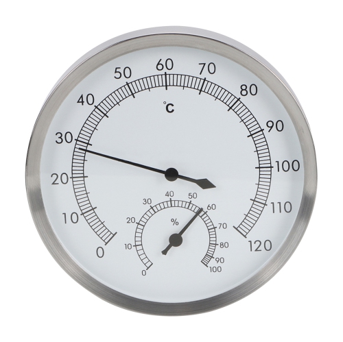 Image 1 of 10.. 2 In-1 Stainless Steel Steam Room Sauna Room Thermometer Hygrometer Thermo Hygrometer Indoor