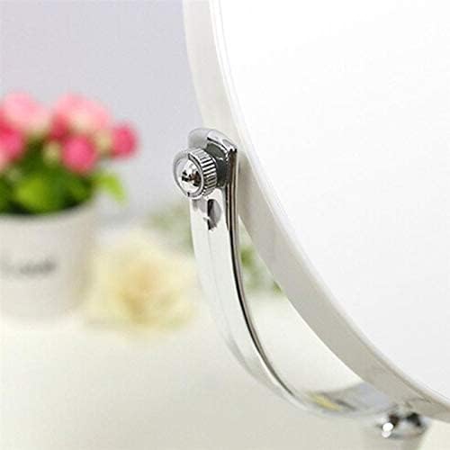 Large European Fashion Dressing Cosmetic Make-up 3X Magnifying Double-Sided Table Mirror,Elliptical Mirror(White)
