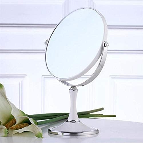 Large European Fashion Dressing Cosmetic Make-up 3X Magnifying Double-Sided Table Mirror,Elliptical Mirror(White)