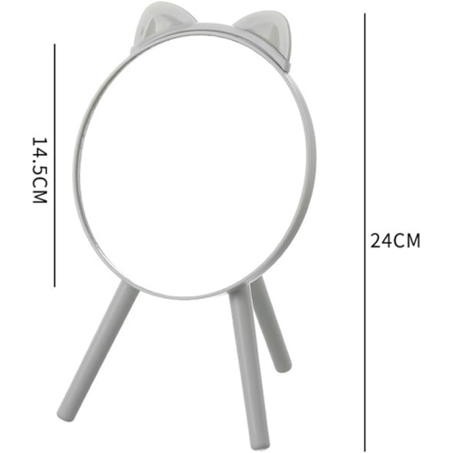 Triangular Base Folding Makeup Mirror Student Desktop Dressing Table Dressing Mirror(Pink)