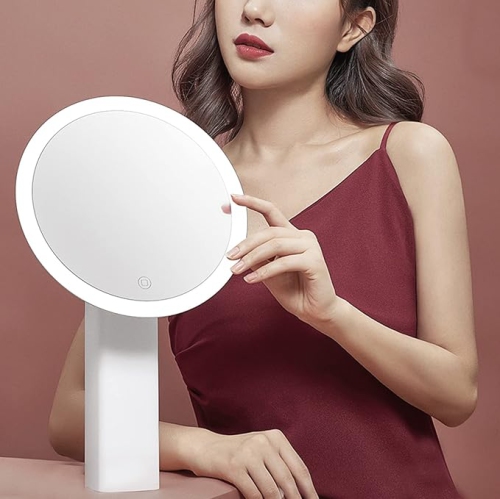 LED Illuminated Makeup Mirror, Round Standing Makeup for Beauty Makeup Travel Mirror, With Brightness Adjustable, Make-up mirror with light