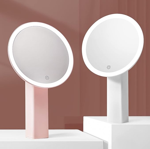 LED Illuminated Makeup Mirror, Round Standing Makeup for Beauty Makeup Travel Mirror, With Brightness Adjustable, Make-up mirror with light