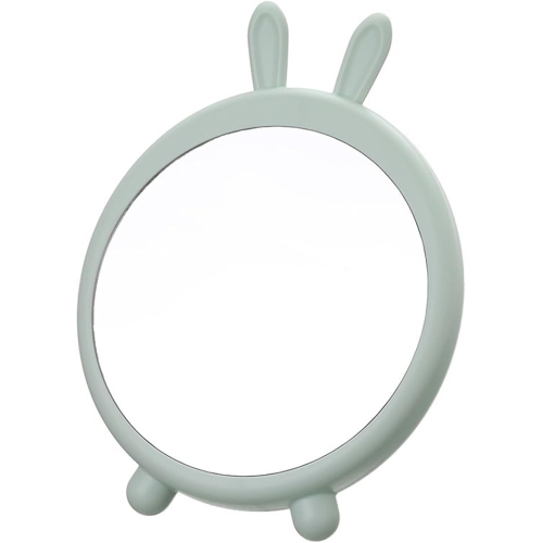 Rabbit Ears Hanging Makeup Mirror Student Dormitory Cartoon Desktop High-Definition Makeup Mirror Single-Sided Bear Bracket Princess Mirror(Green)
