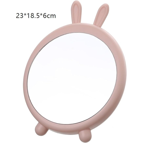 Rabbit Ears Hanging Makeup Mirror Student Dormitory Cartoon Desktop High-Definition Makeup Mirror Single-Sided Bear Bracket Princess Mirror(Green)