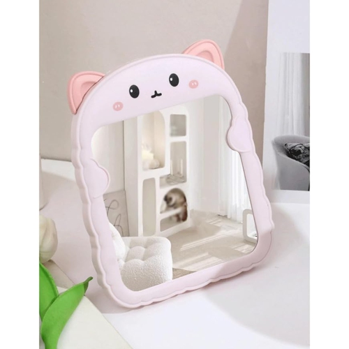 NES BEAUTY  7.9 6.3In, Portable Folding Vanity Mirror, Table Wall Hanging Dual-Purpose Mirror(Color:pink)