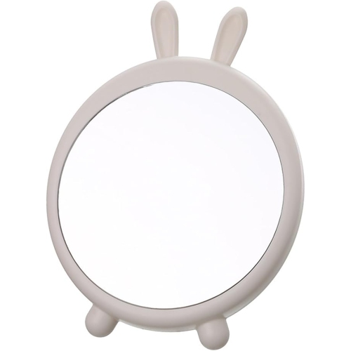 Rabbit Ears Hanging Makeup Mirror Student Dormitory Cartoon Desktop High-Definition Makeup Mirror Single-Sided Bear Bracket Princess Mirror(White)