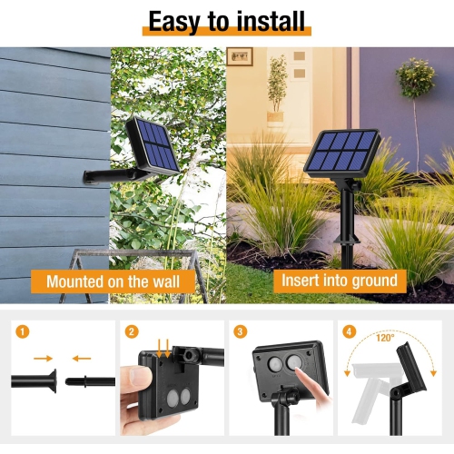 2 Pack Solar String Lights Outdoor, Total 300LED 110FT Solar Fairy Lights Waterproof 8 Modes Copper Wire Solar Powered String Lights for Outdoor