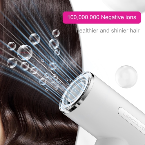 Sèche-cheveux BLDC, sèche-cheveux avec 110&nbsp;000&nbsp;tr/min, 1400&nbsp;W haute vitesse puissante, affichage LED, diffuseur, 3 vitesses d'air pour