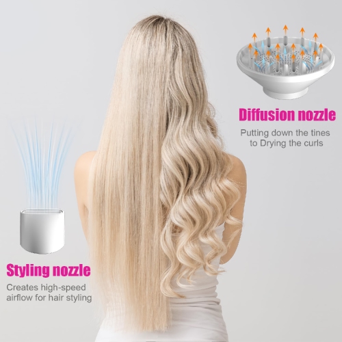 Sèche-cheveux BLDC, sèche-cheveux avec 110&nbsp;000&nbsp;tr/min, 1400&nbsp;W haute vitesse puissante, affichage LED, diffuseur, 3 vitesses d'air pour