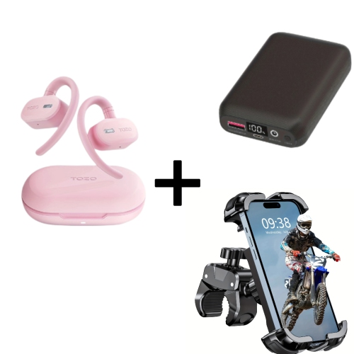 AI Wireless Earphones, 16000mAh Power Bank & Bike Phone Holder