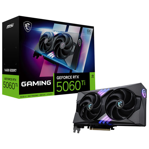 Carte graphique GeForce RTX 5060 Ti Gaming Trio OC 16 Go GDDR7 de MSI