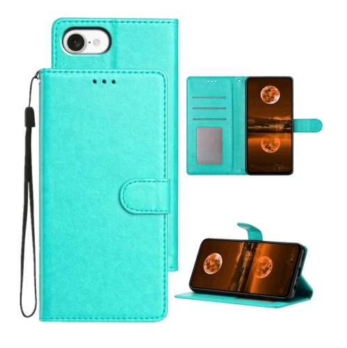 Image 1 de 6.. [CS] Étui portefeuille en cuir à rabat avec fente magnétique pour carte pour iPhone 16e, sarcelle