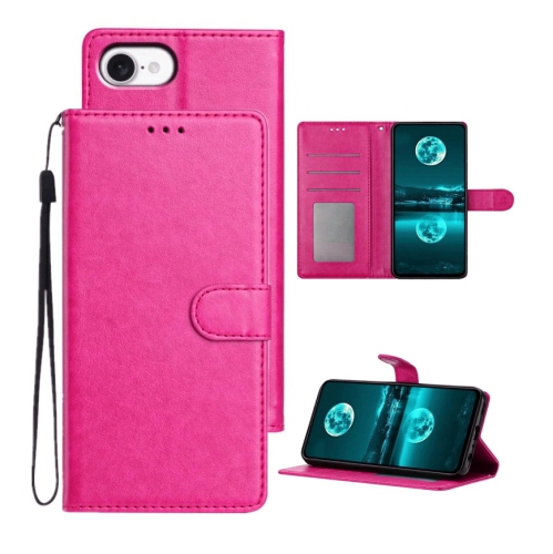 Image 1 de 6.. [CS] Étui portefeuille portefeuille en cuir avec fente magnétique pour carte pour iPhone 16e, rose vif