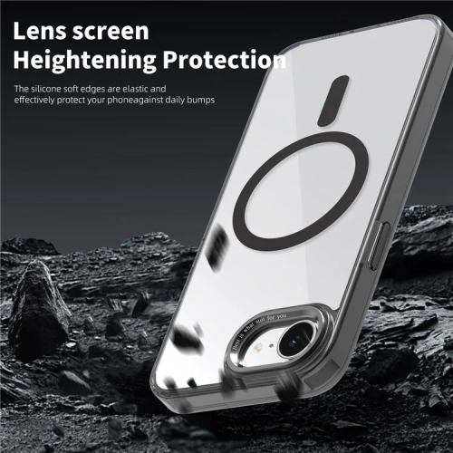 [CS] Transparent Hard PC Hybrid Magnetic MagSafe Case Cover for iPhone 16e, Rose Gold