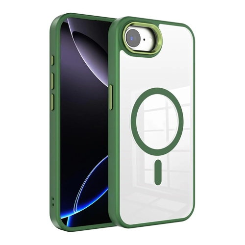 [CS] Transparent Hard PC Hybrid Magnetic MagSafe Case Cover for iPhone 16e, Green