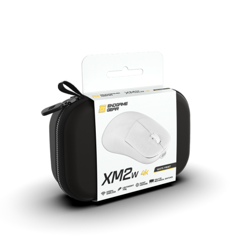 End Game Gear OP1w 4k Wireless Gaming Mouse - Lightweight 62g, Right-Handed, 4K Dongle Included, White Frost