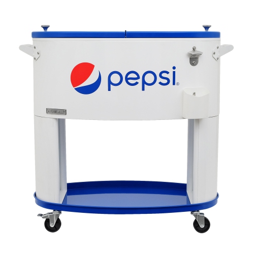 Permasteel -- 80QT Oval PEPSI Patio Cooler - WHITE