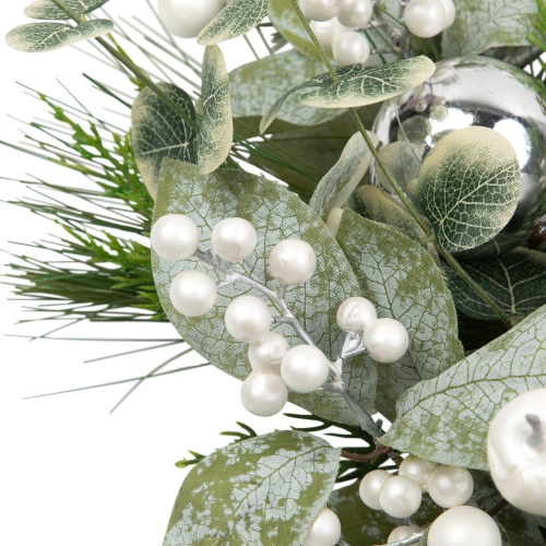 Mixed Pine with Pinecones and Ornaments Artificial Christmas Wreath - 28" - Unlit