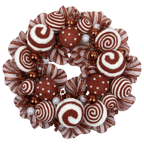 Peppermint and Berries Christmas Wreath - 20" - Unlit
