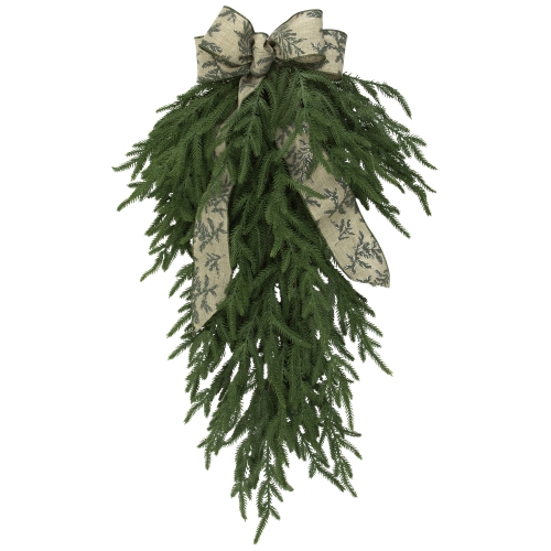 Norfolk Pine Artificial Christmas Teardrop Swag - 28"
