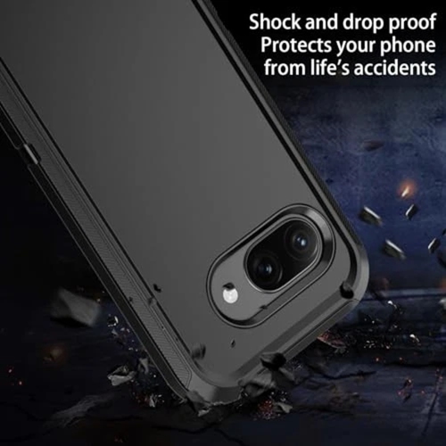 [CS] Étui rigide robuste et antichoc triple 3 couches Defender pour Google Pixel 9&nbsp;A, noir