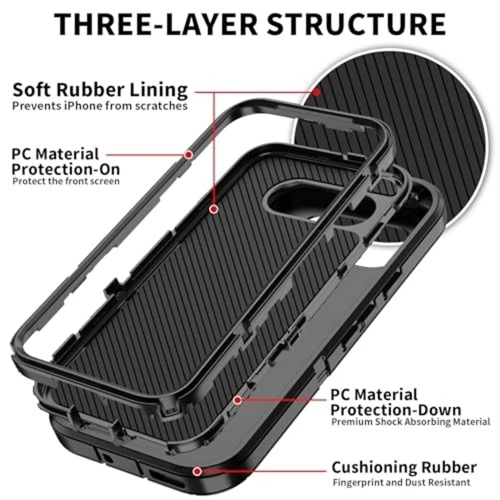 [CS] Étui rigide robuste et antichoc triple 3 couches Defender pour Google Pixel 9&nbsp;A, noir