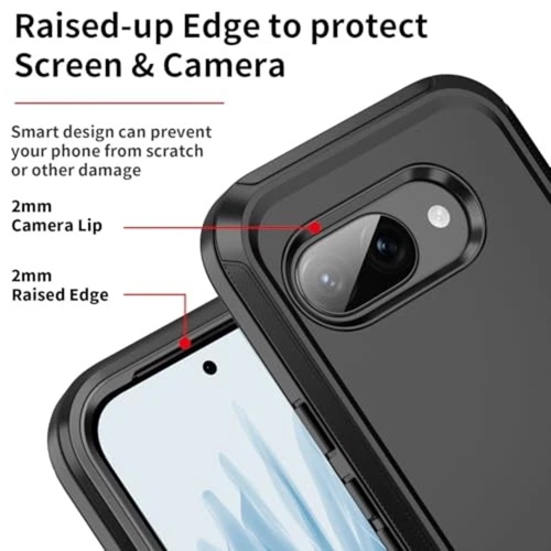 [CS] Étui rigide robuste et antichoc triple 3 couches Defender pour Google Pixel 9&nbsp;A, noir