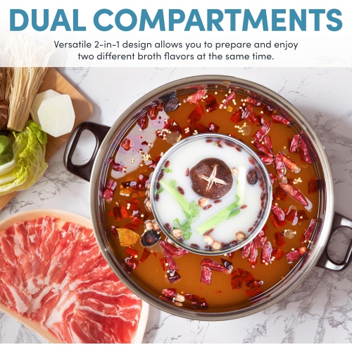 Chauffe-tout à deux compartiments en acier inoxydable ASP-600 d'Aroma Housewares, 5 pintes